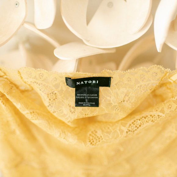 Natori Boudoir Sheer Lace Chemise Golden Yellow - Picture 2 of 8